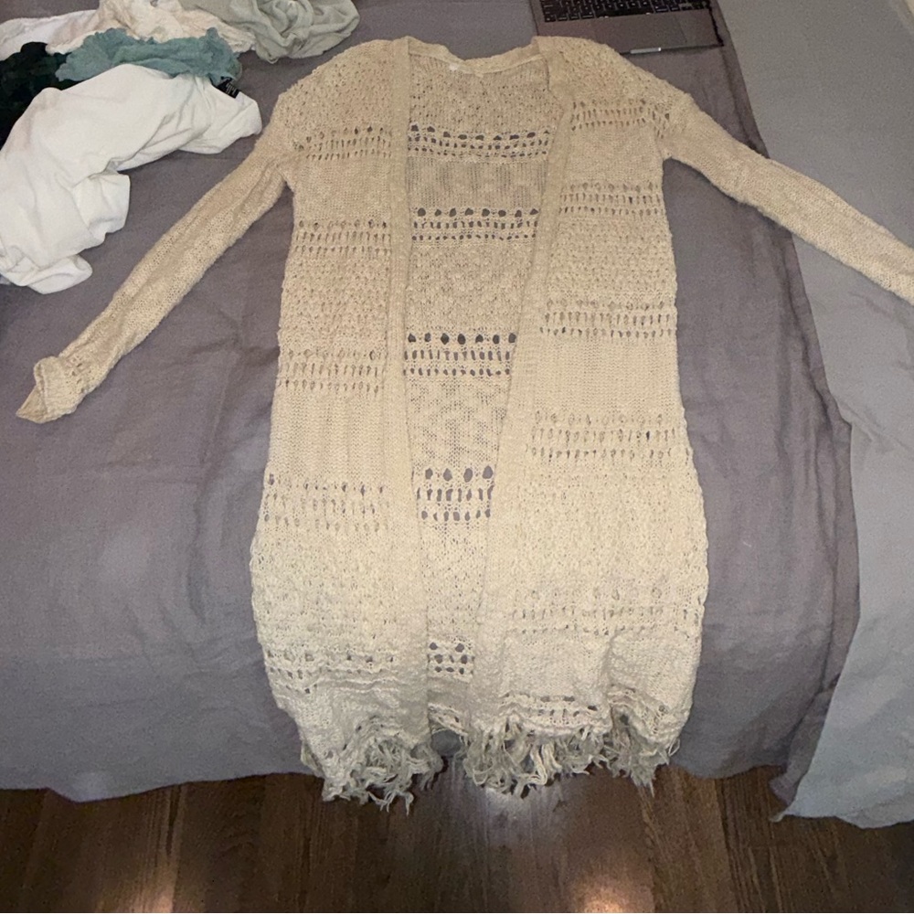 Sun & Shadow Ivory Knit Cardigan